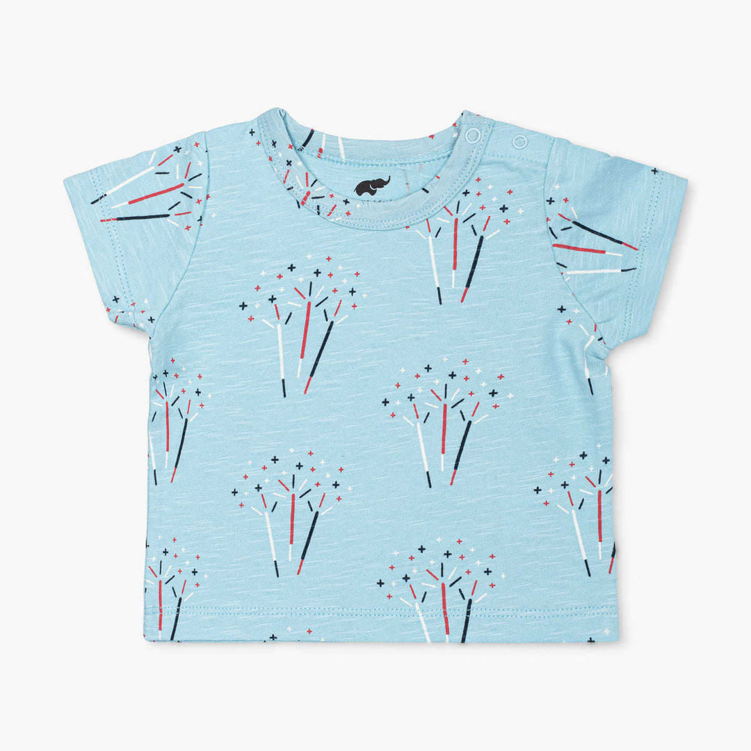 Short Sleeve Crewneck Tee - Sparkler Surprise