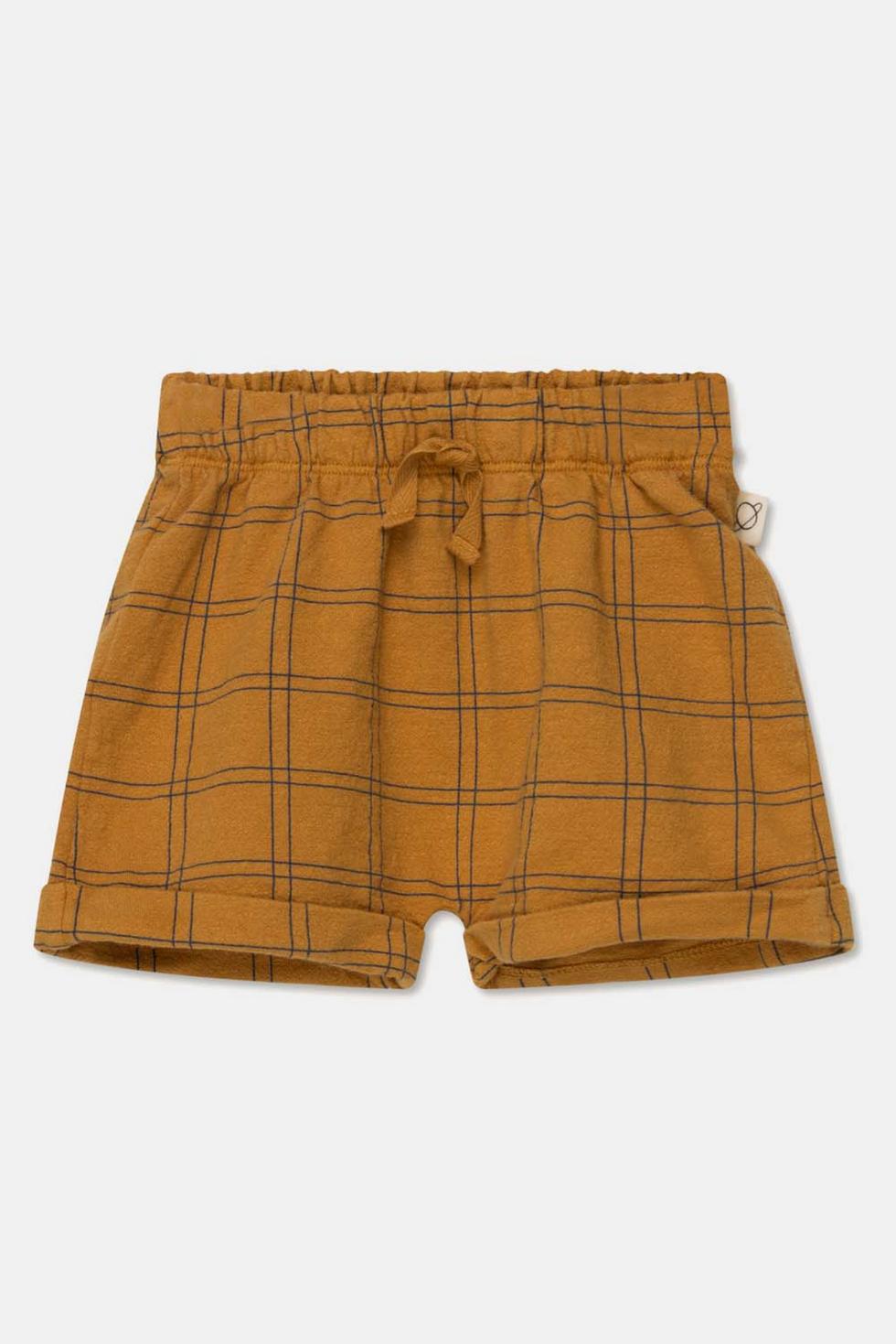 Plaid crepe baby shorts - Oil