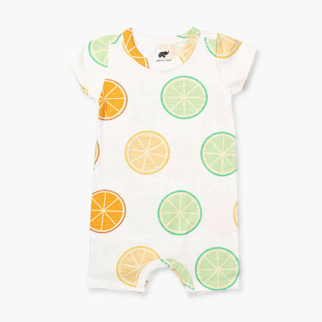 Slub Shorty Romper - Citrus Crush