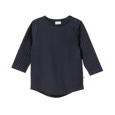 Stretch Jersey Everyday Tee - Navy Mini Dot Print