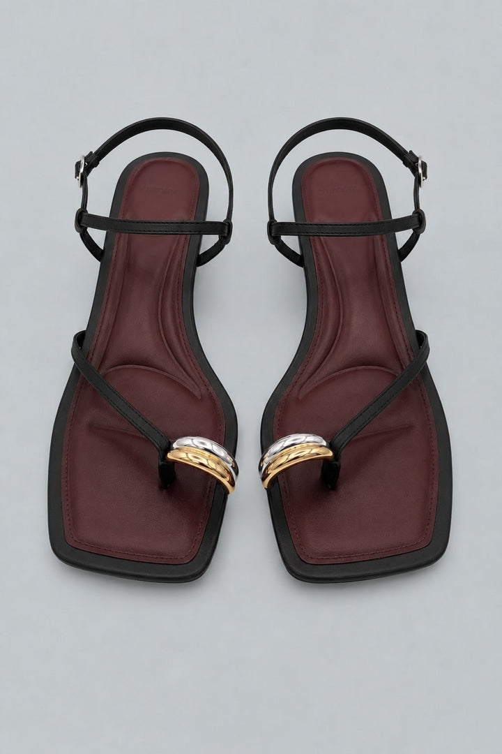 Polli Kitten Heel Sandals - Black