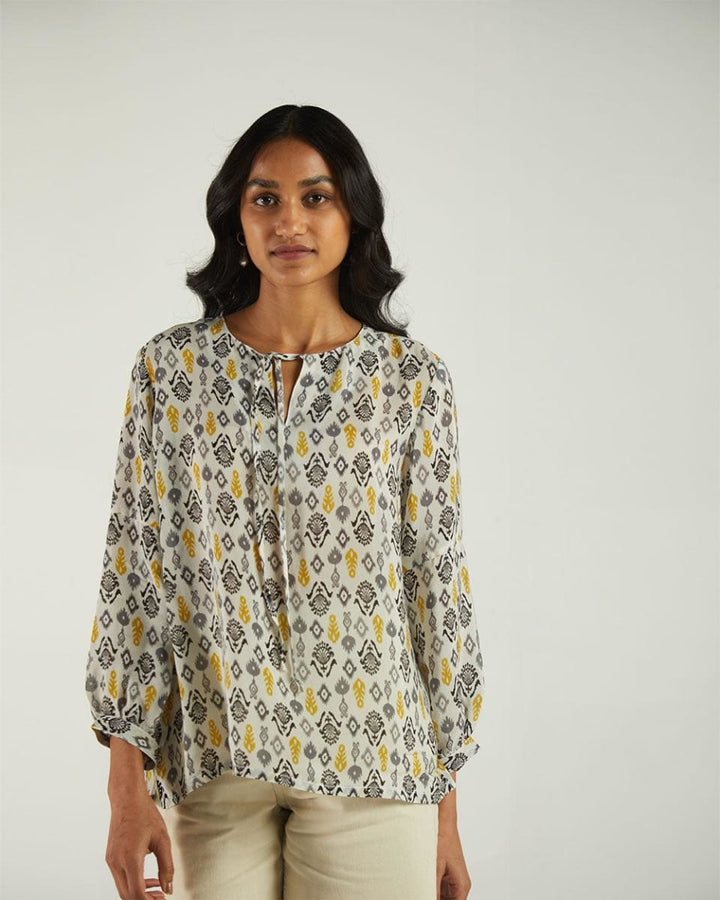 A Summer Escape Top - Ikat Gardens