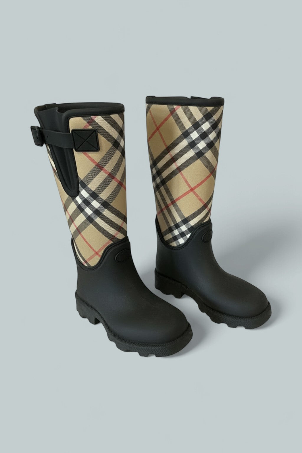 Rubber Marsh Stamp High Boots - Black