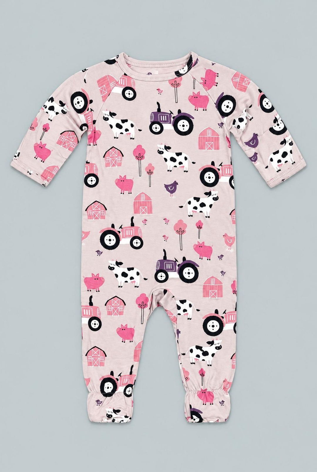 Tractors And Cows Zipper Footie - Dolly