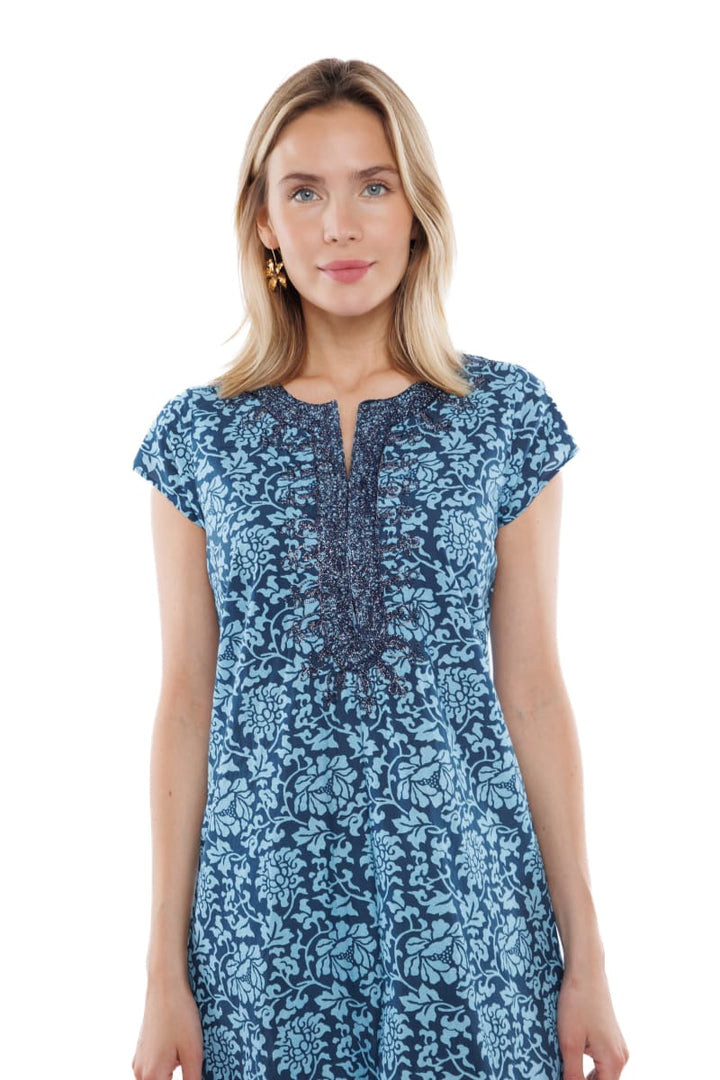 Rowena Tunic - Sea Blue/Indigo