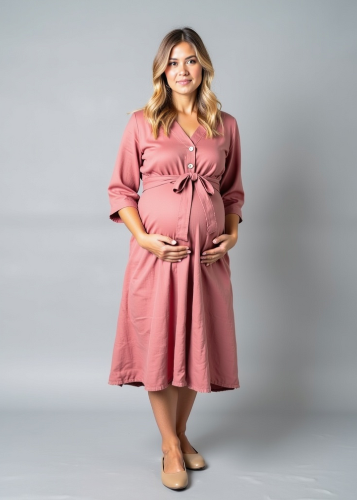 Faye Linen Dress - Soft Pink