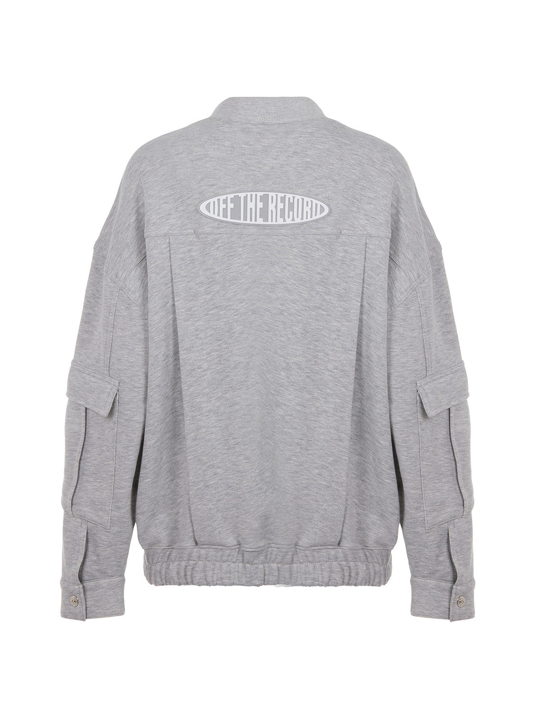 Loose-Fit Bomber Jacket with Pockets - Grey Melange