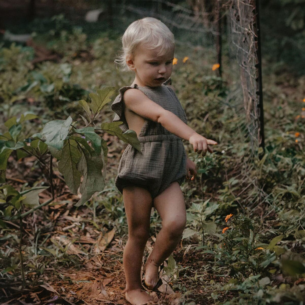 The Ruffle Romper - Sand One Pieces The Simple Folk 