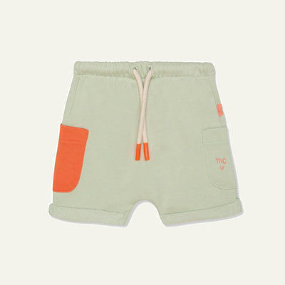 Recycled Cotton Sea Foam Baby Shorts - Sea Foam