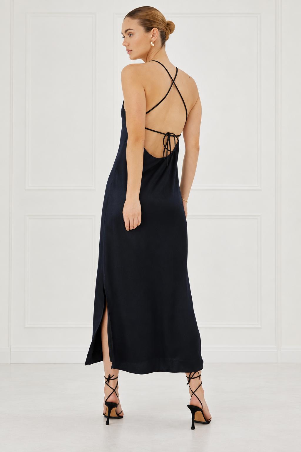 Silky Essential Slip Dress - Black