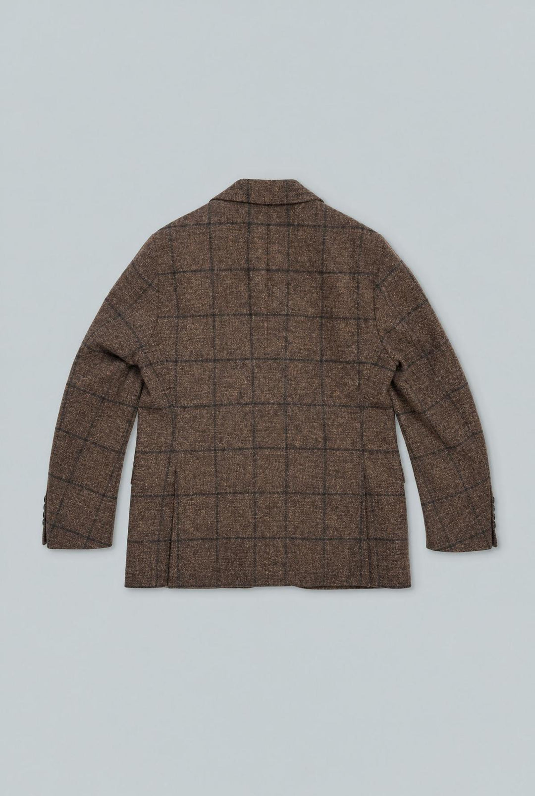 Brushed Alpaca-Cotton Glen Check Sport Coat - Dark Brown