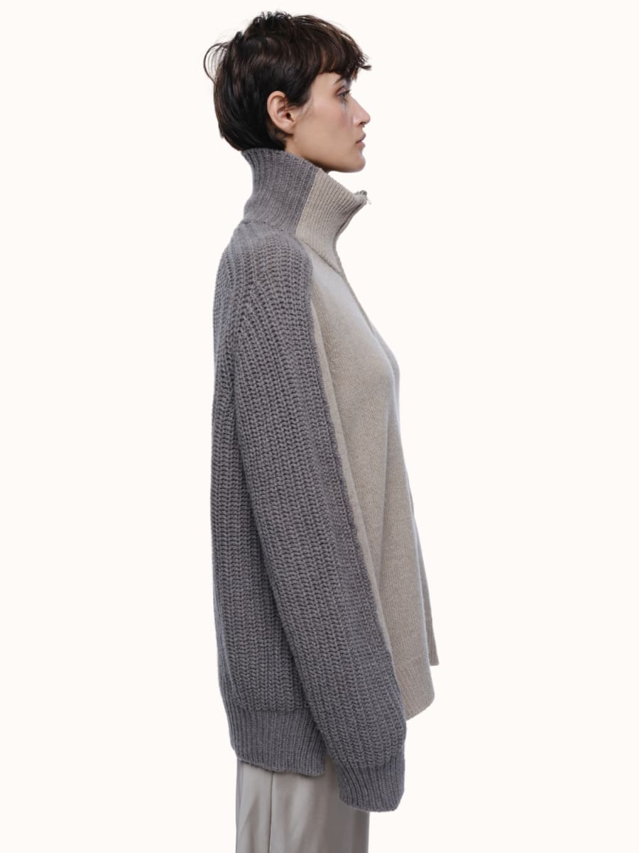 Dakota Zip Front Cardigan - Oatmeal