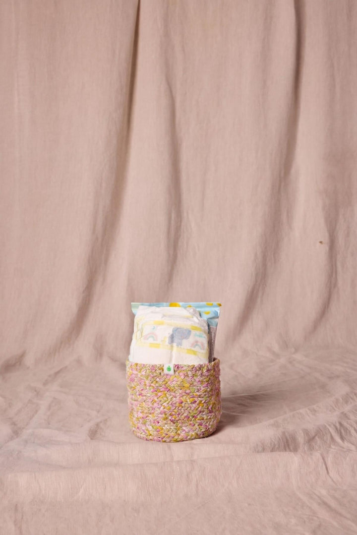 Esma Scrap-Crochet Basket - Sun Yellow
