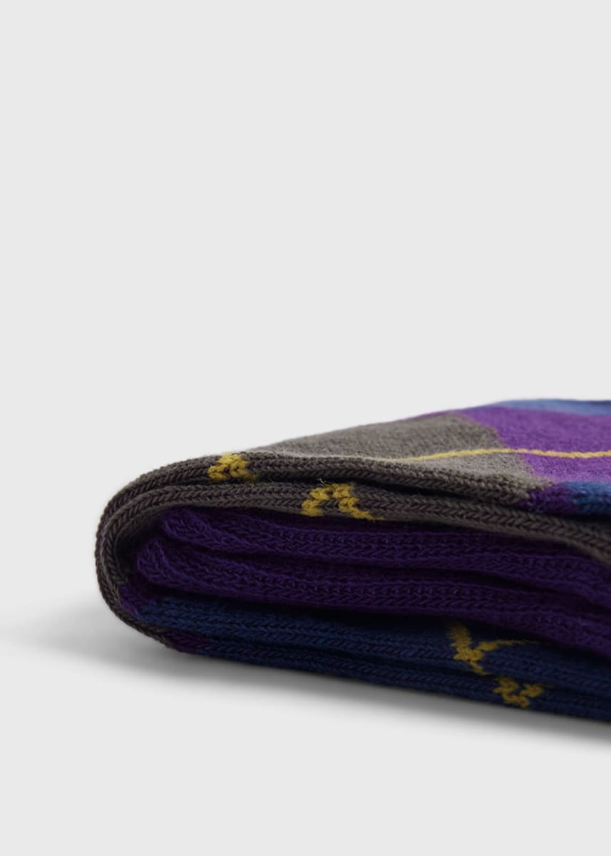 Cotton Blend Argyle Sock - Purple