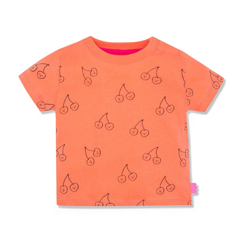 Cherries Baby T-Shirt - Coral