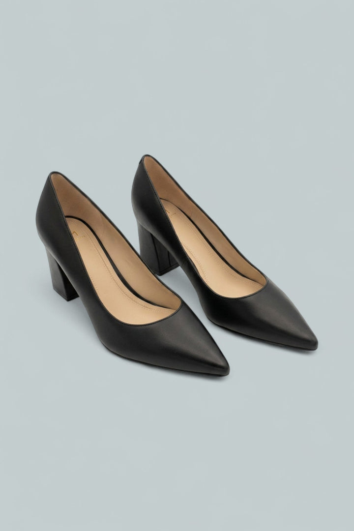 Zala Pointed Toe Block Heel Pumps - Blkle - 8 - Heels