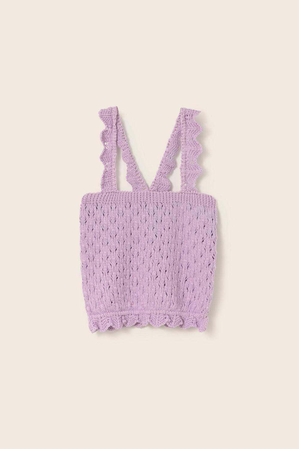 Openwork Tricot Top - Lavender