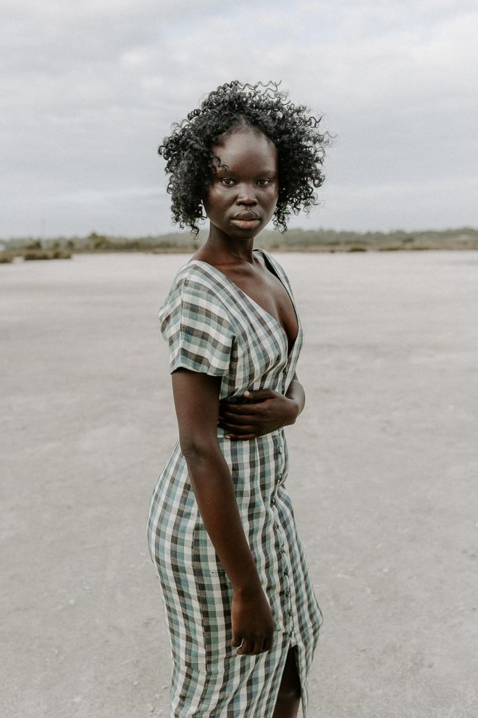 Moira Dress - Pine Gingham