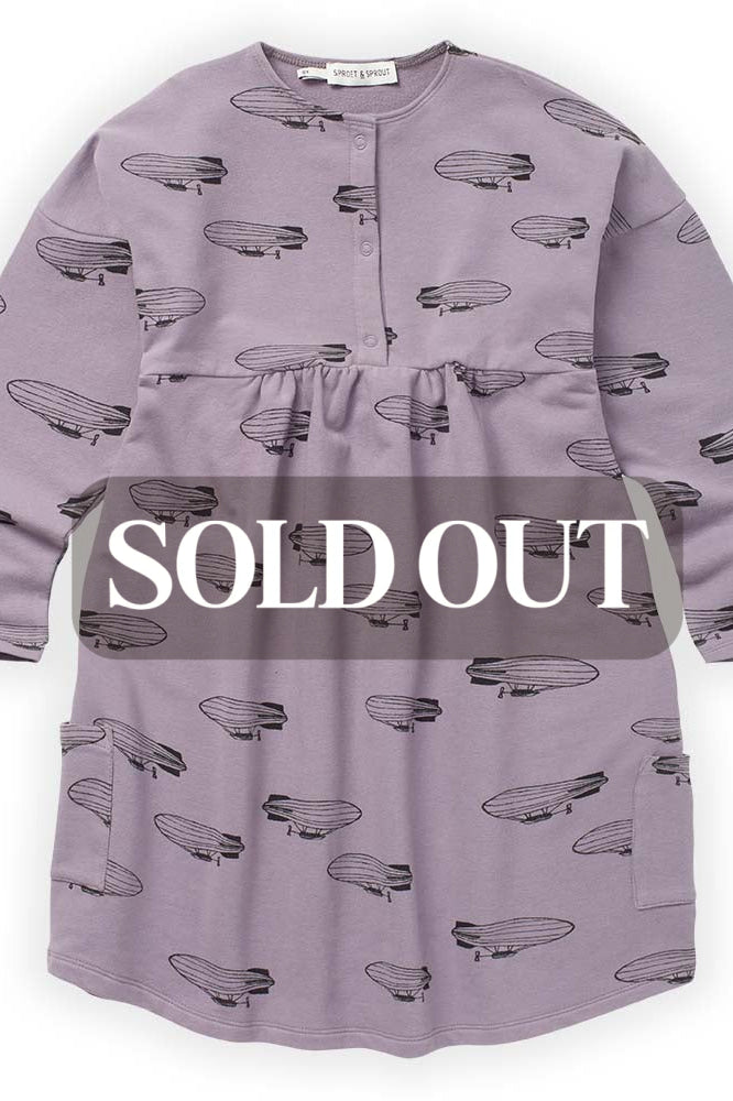 Zeppelin Print Dress - Ice Purple - Dresses