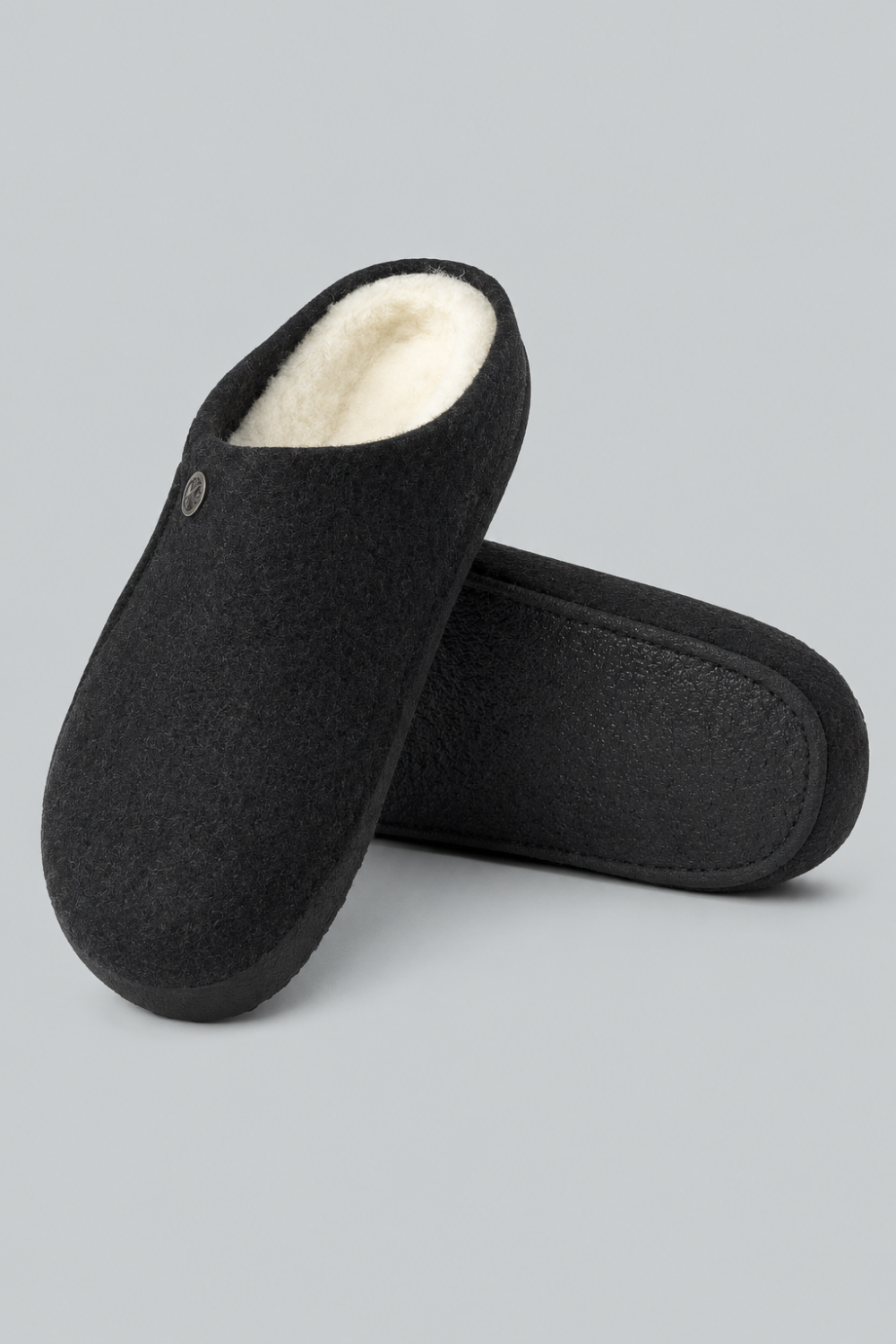 Zermatt Rivet Shearling Wool Sandals - Anthracite Gray - UK 10.5 - Sandal