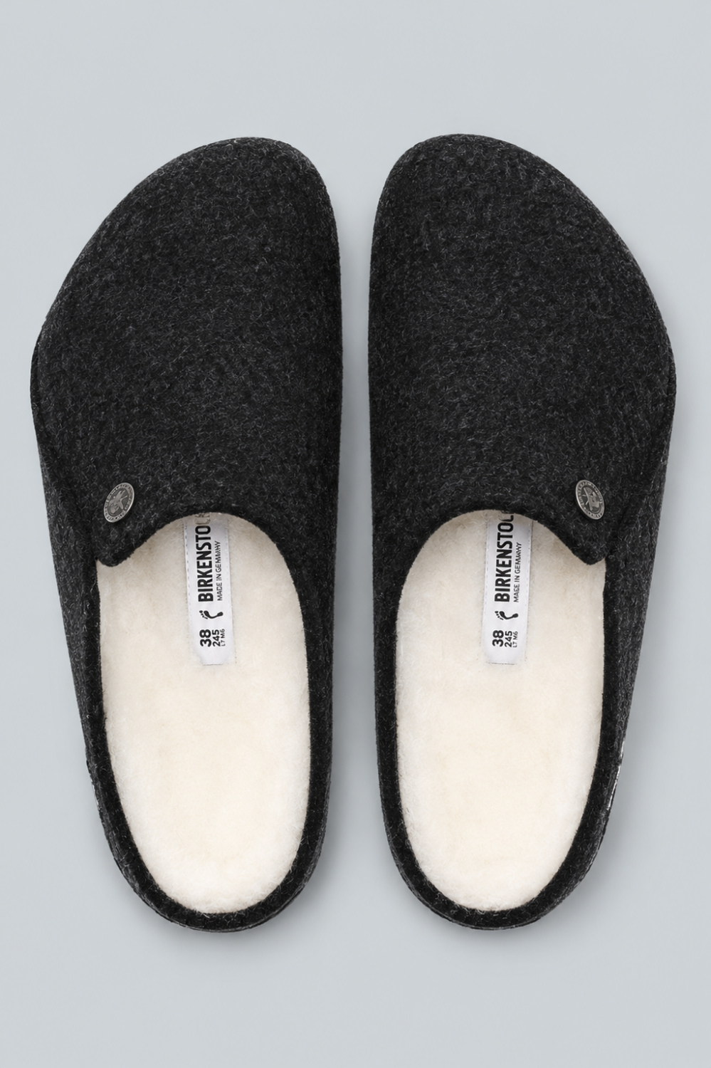 Zermatt Rivet Shearling Wool Sandals - Anthracite Gray - UK 10.5 - Sandal