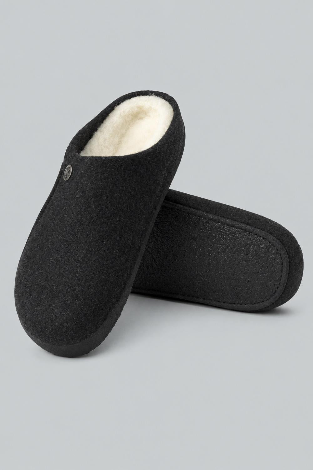 Zermatt Rivet Shearling Wool Sandals - Anthracite Gray - UK 10.5 - Sandal