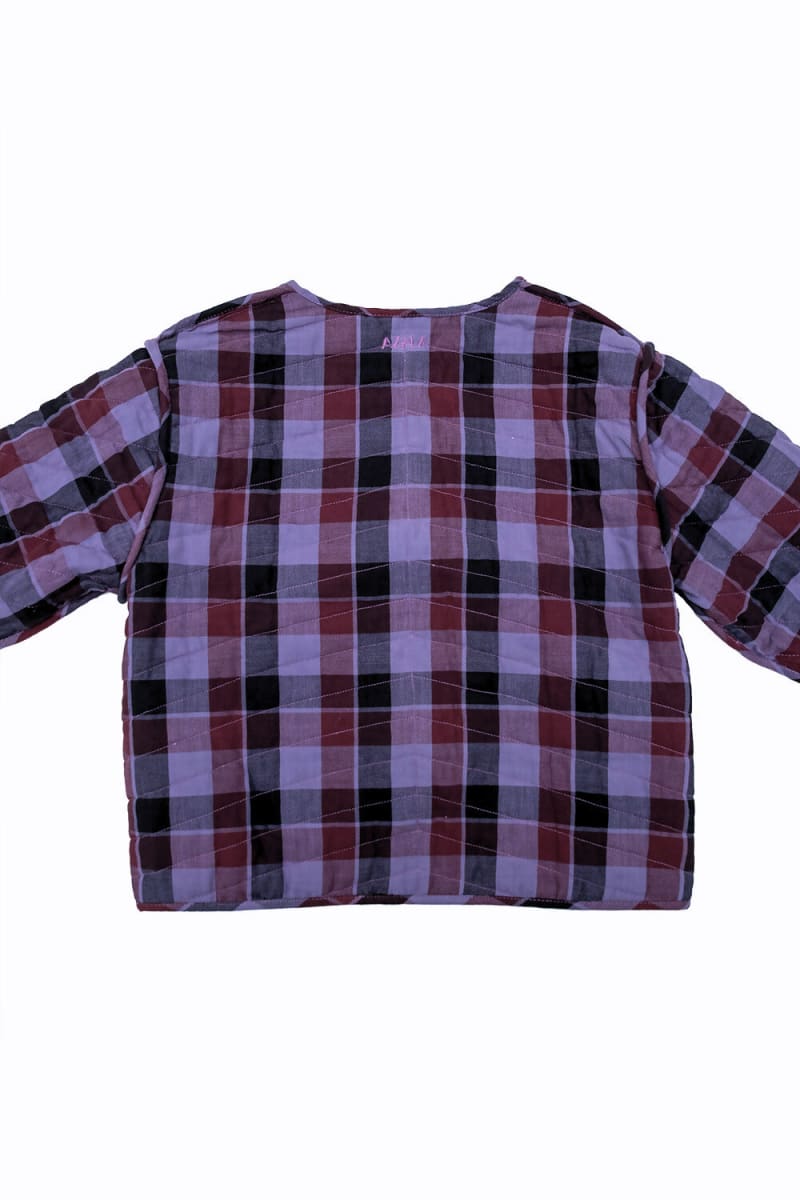 Purple Plaid Quilted Children's Jacket