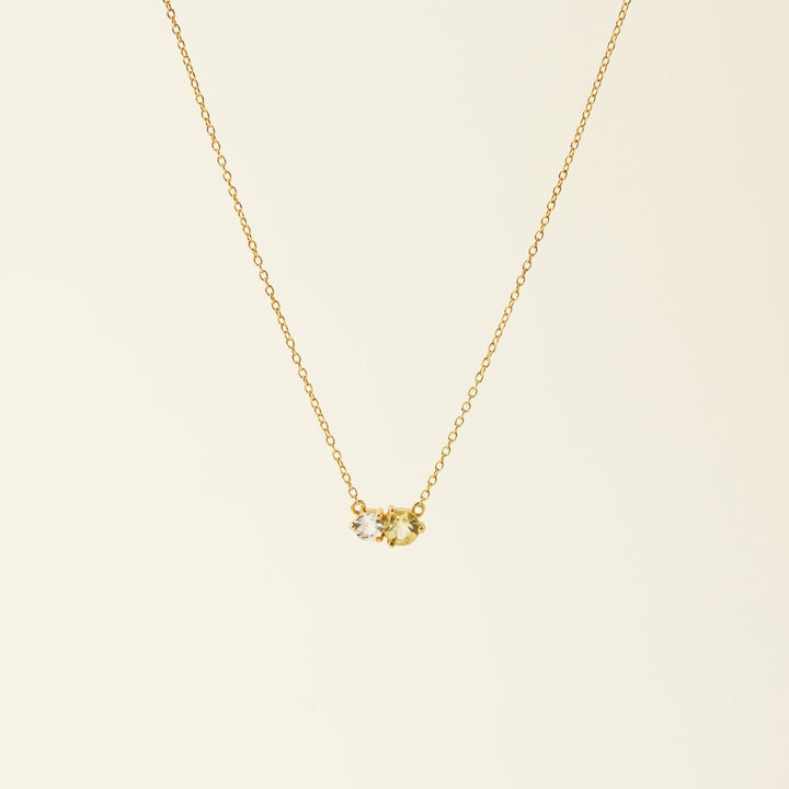 Luma Gemstone Necklace - Lemon Quartz + White Topaz