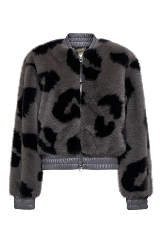 Zip Faux-fur Jacket - Steel Grey - Jacket