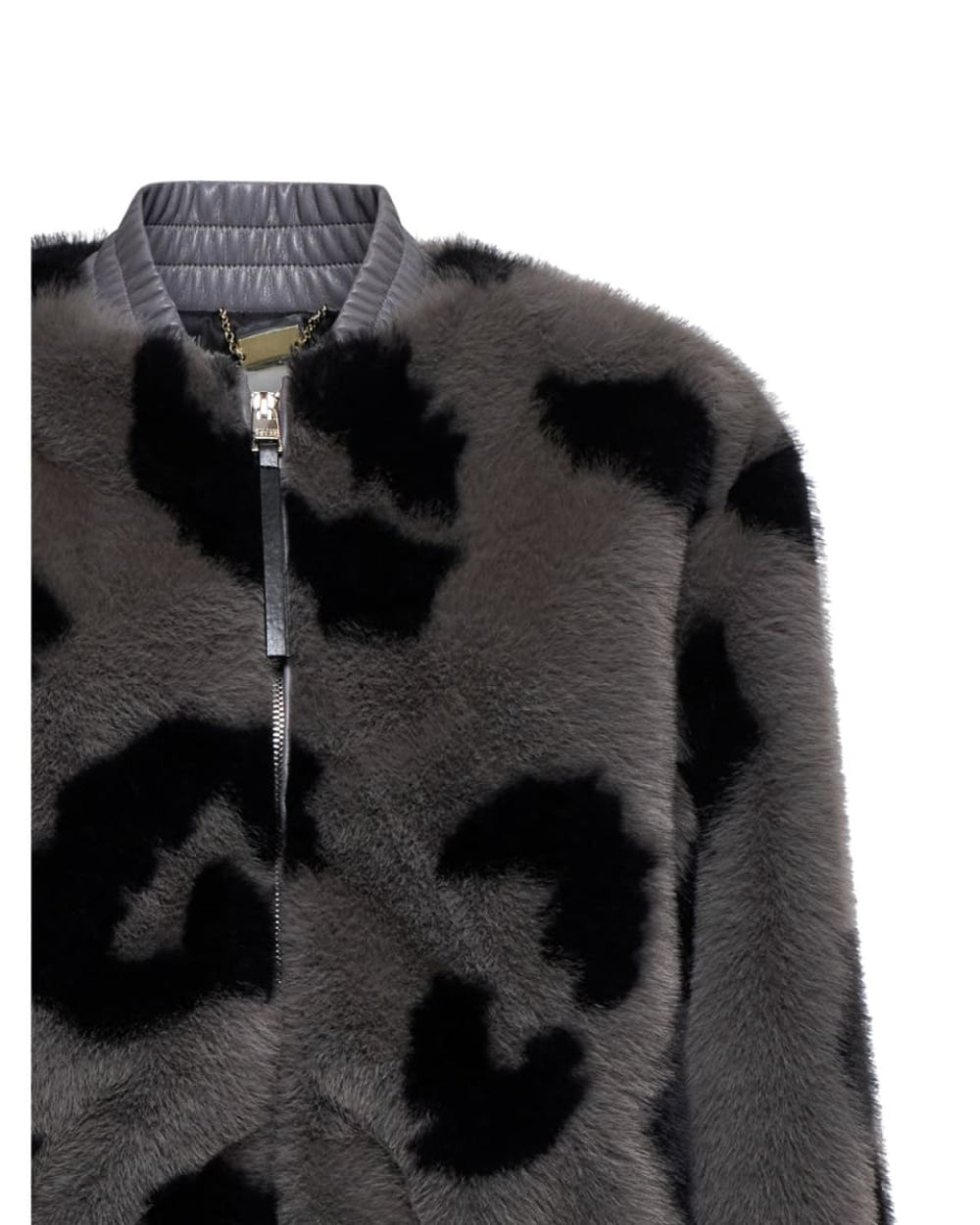 Zip Faux-fur Jacket - Steel Grey - Jacket