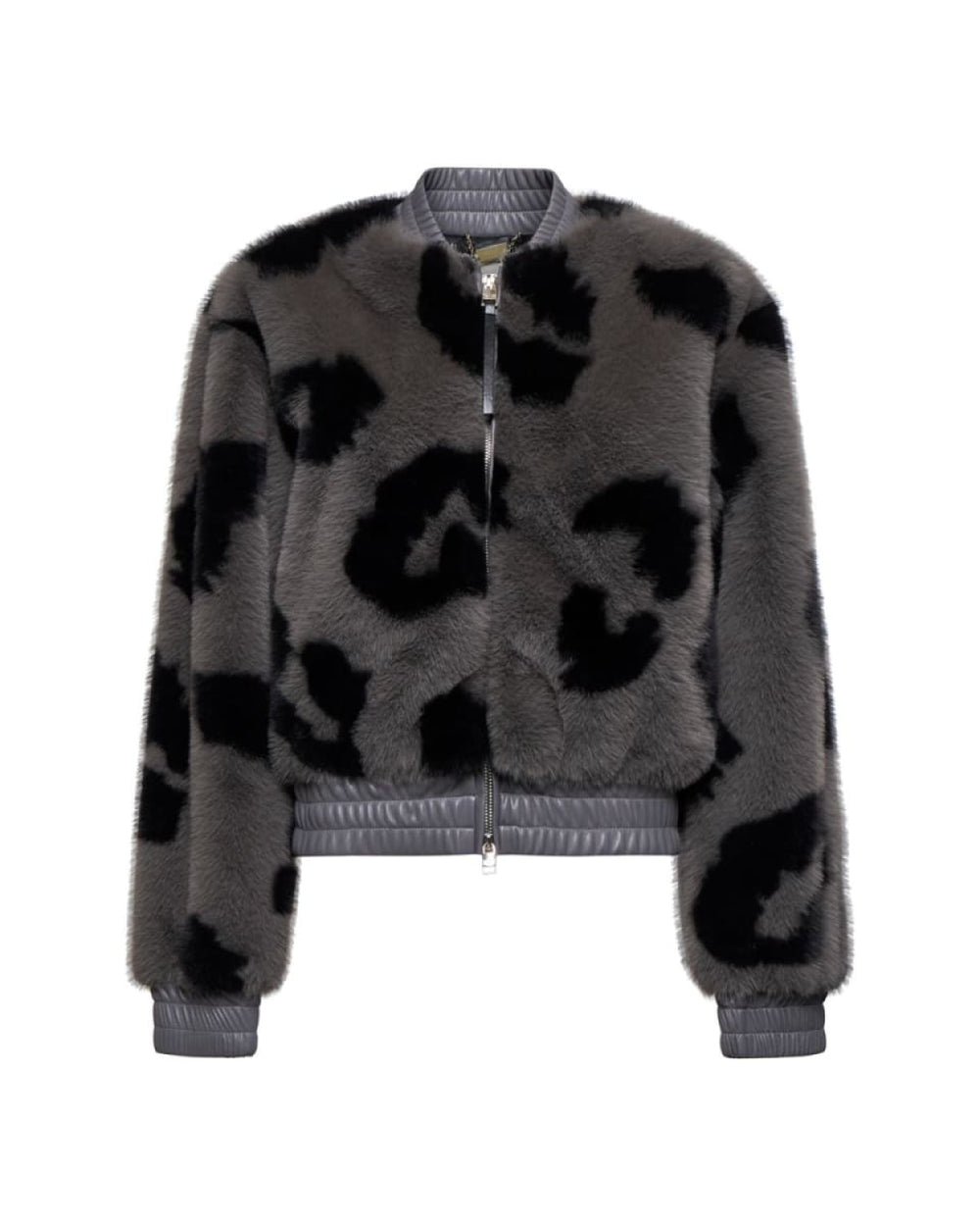 Zip Faux-fur Jacket - Steel Grey - Jacket