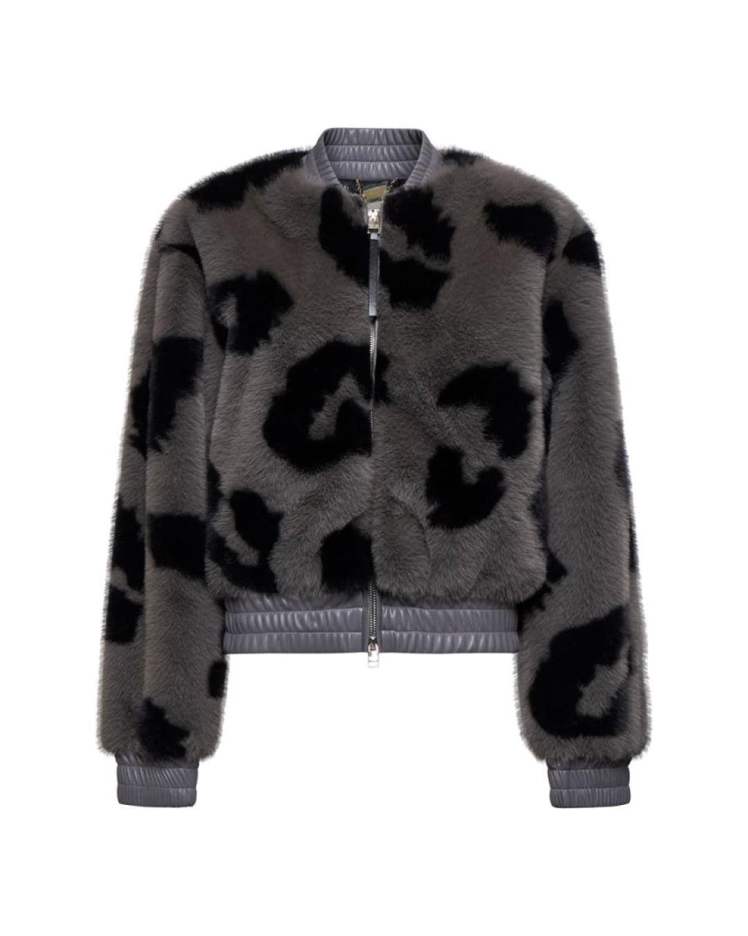Zip Faux-fur Jacket - Steel Grey - Jacket