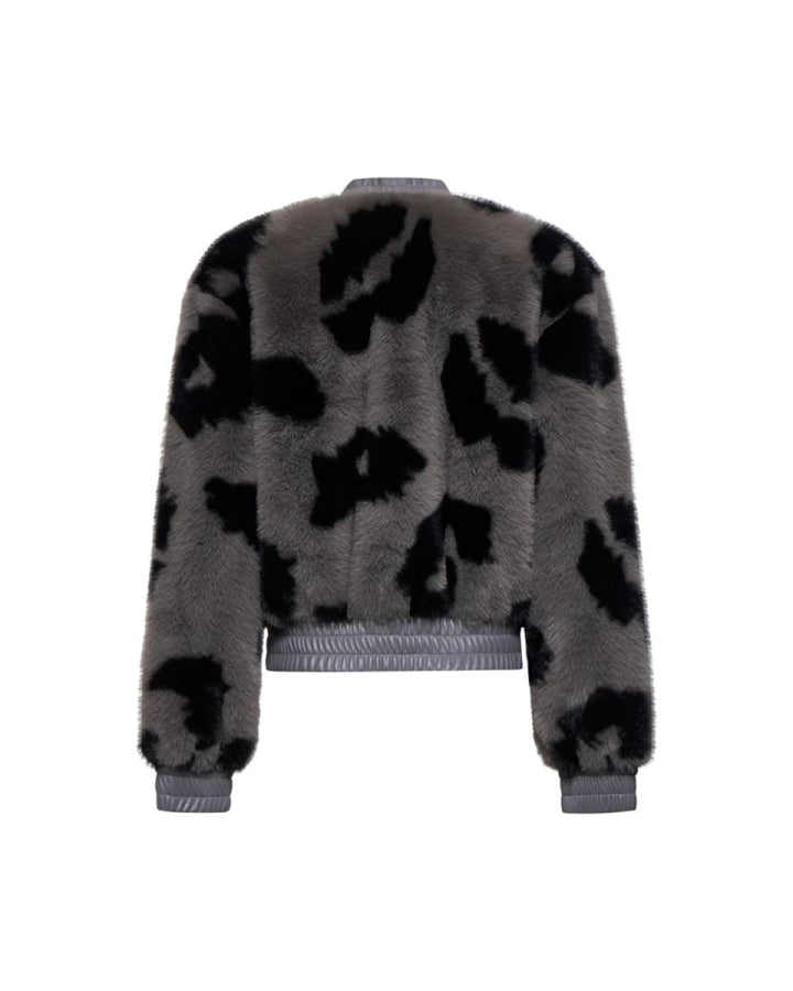 Zip Faux-fur Jacket - Steel Grey - Jacket