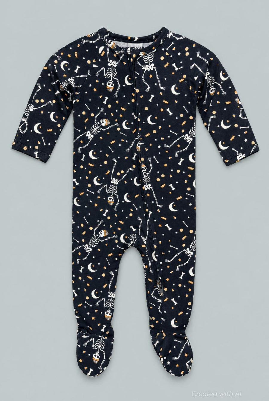 Zipper Footie Bag O’ Bones - Dancing Skeleton - Onesie