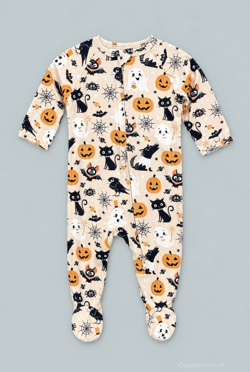 Zipper Footie Bats And Cats - Halloween - Pajamas