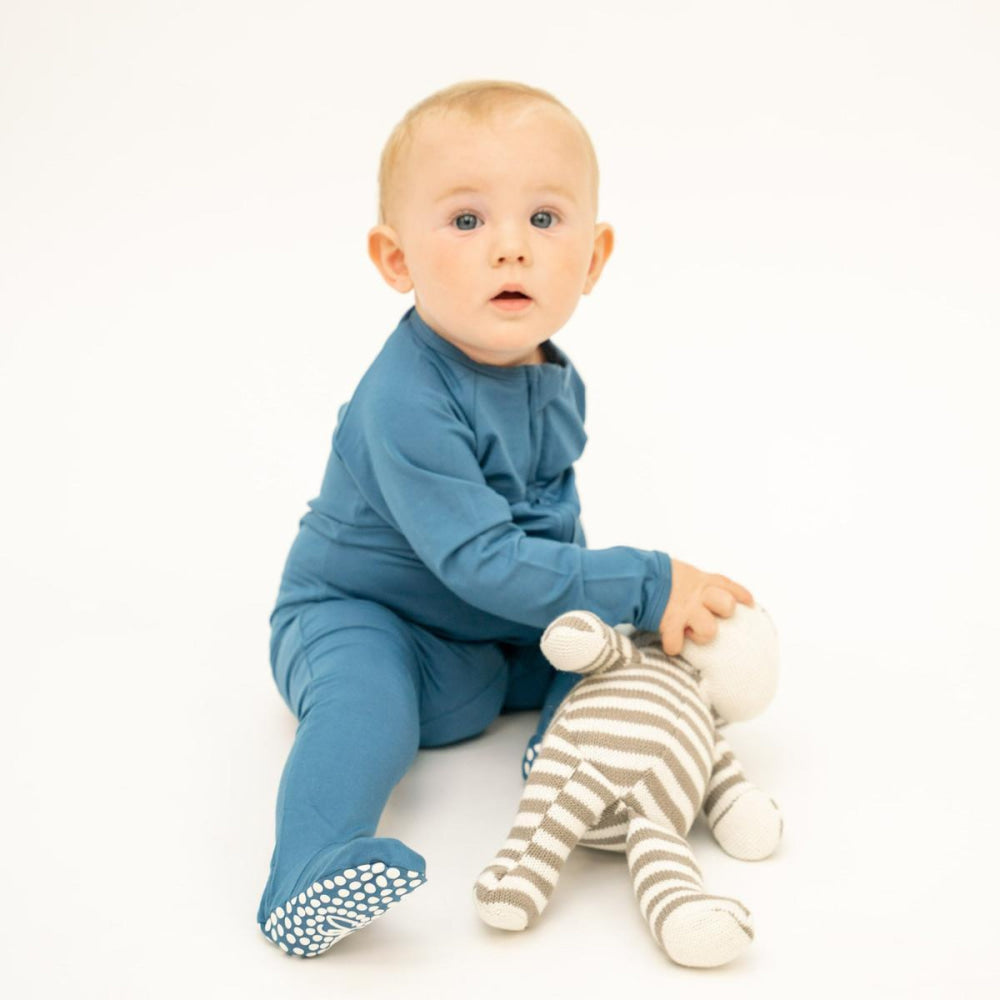 Zipper Footie - Bijou Blue - 12-18 Months - Onesie