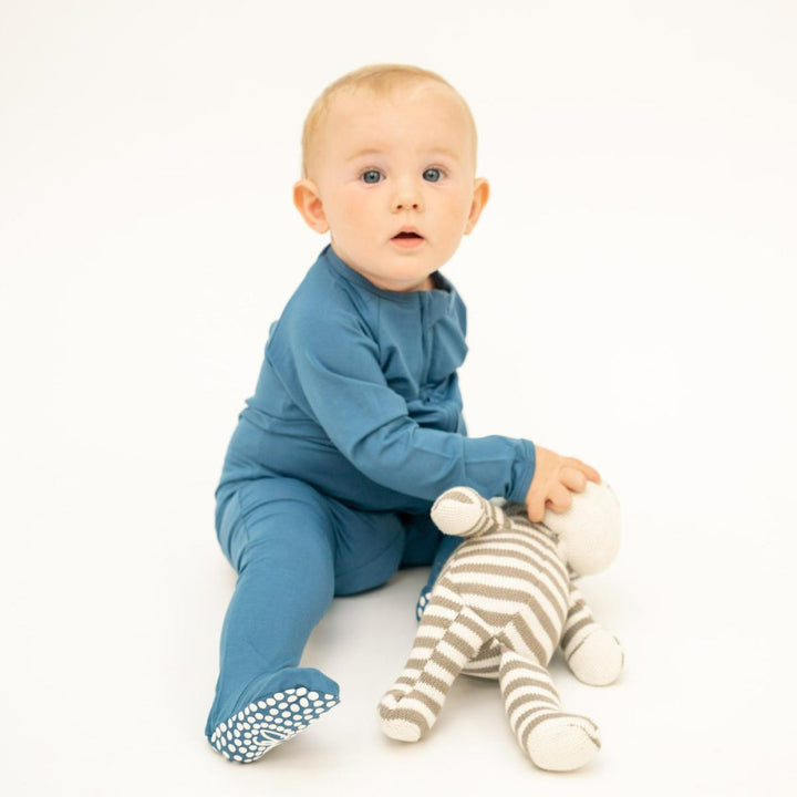 Zipper Footie - Bijou Blue - 12-18 Months - Onesie