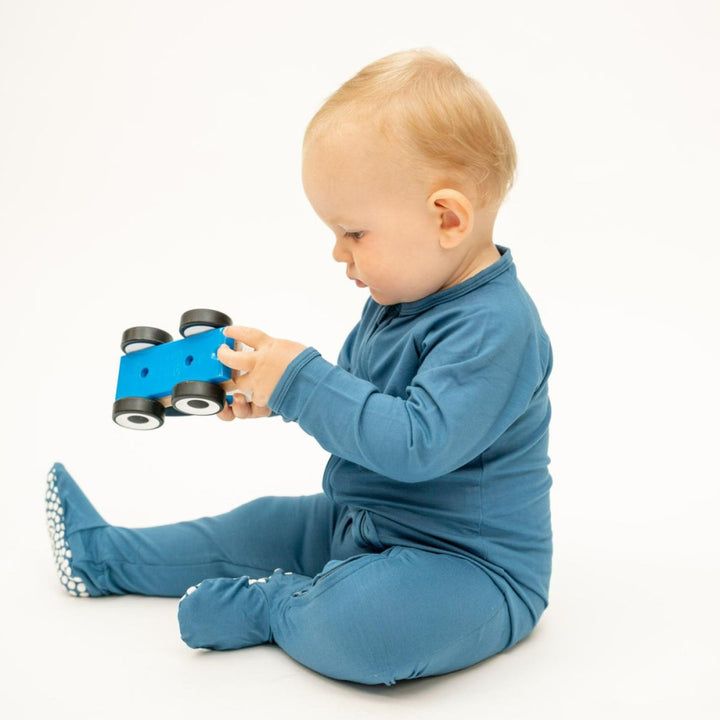 Zipper Footie - Bijou Blue - 12-18 Months - Onesie