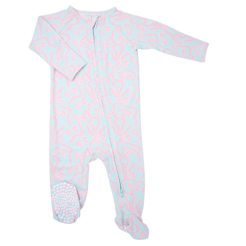 Zipper Footie - Darling Bows - Onesie
