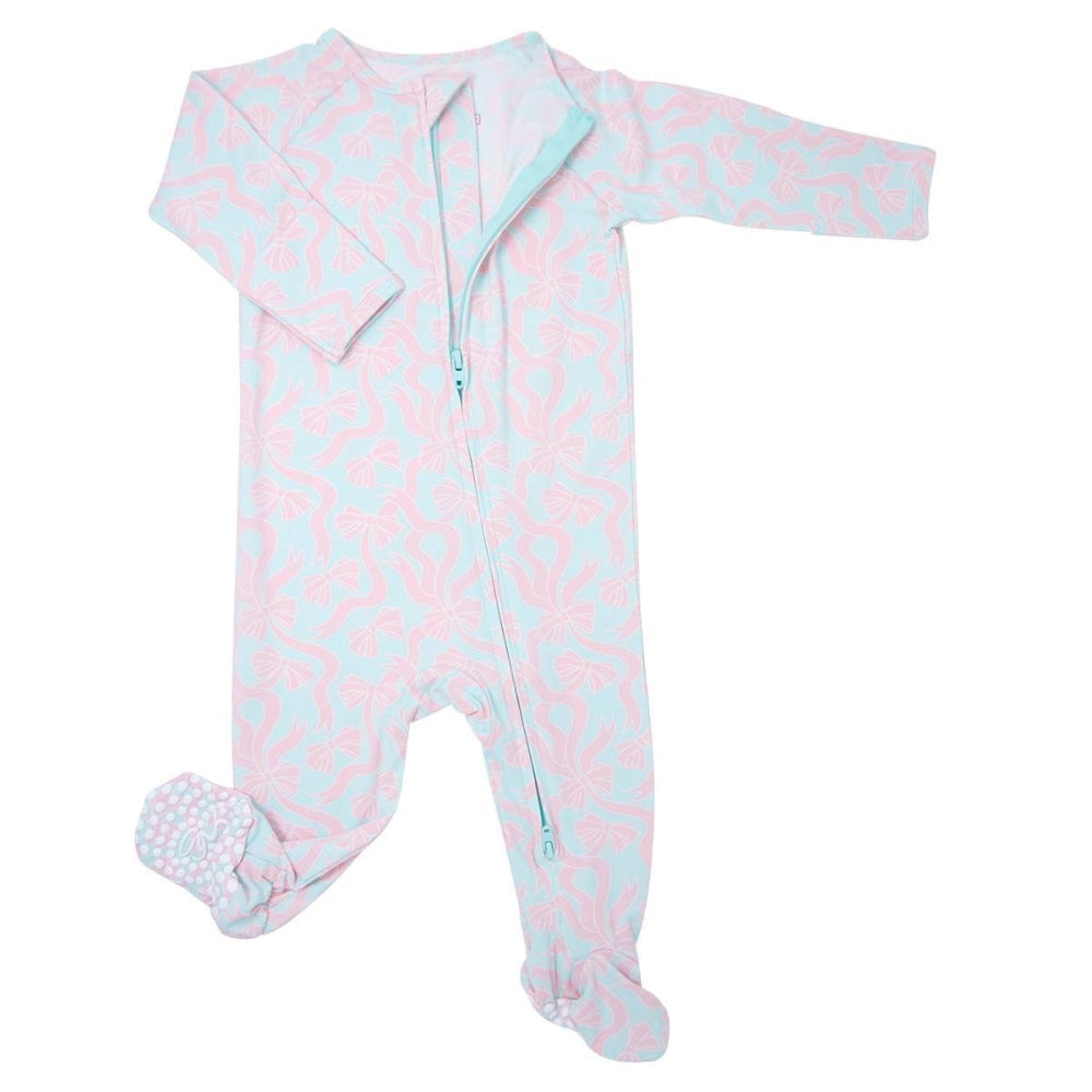 Zipper Footie - Darling Bows - Onesie