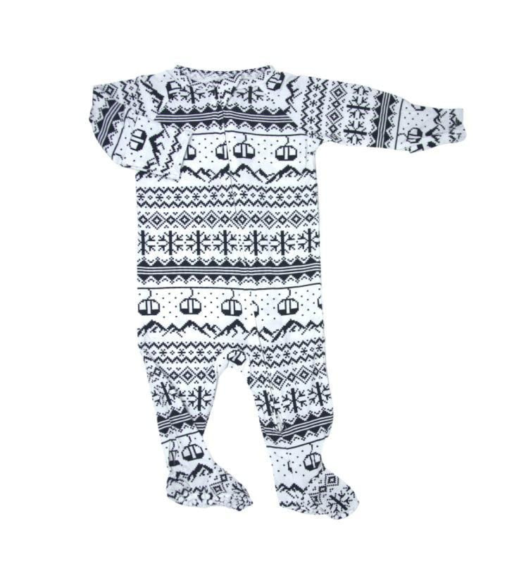 Zipper Footie - Fair Isle Ski Black - footies - baby