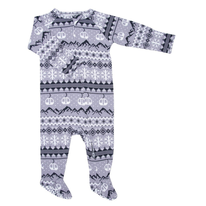 Zipper Footie - Fair Isle Ski Charcoal - footies - baby
