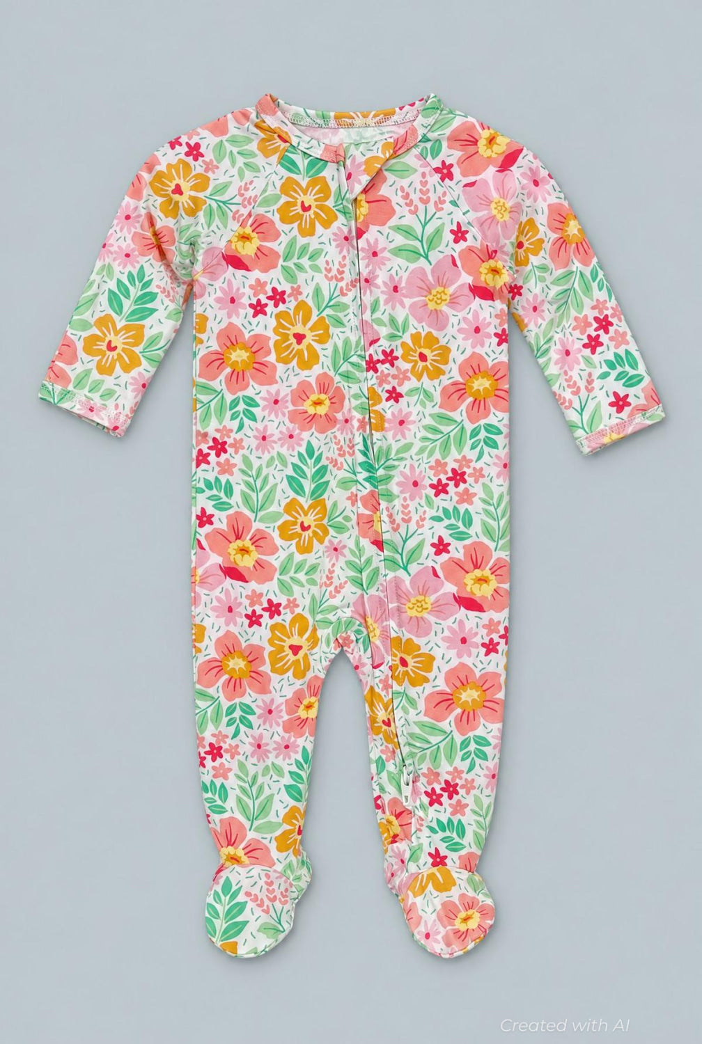 Zipper Footie - Fantasy Flower - Onesie