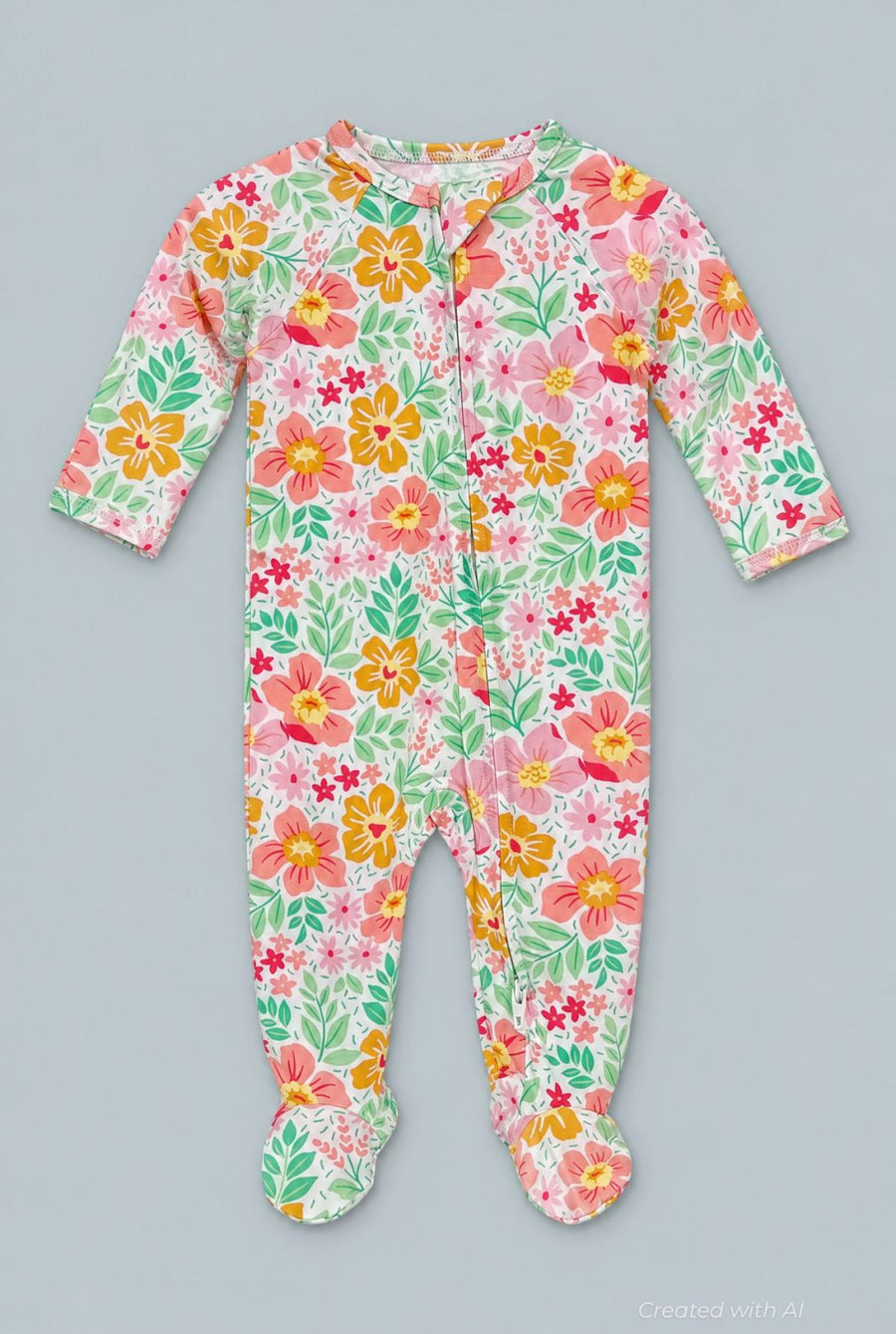 Zipper Footie - Fantasy Flower - Onesie