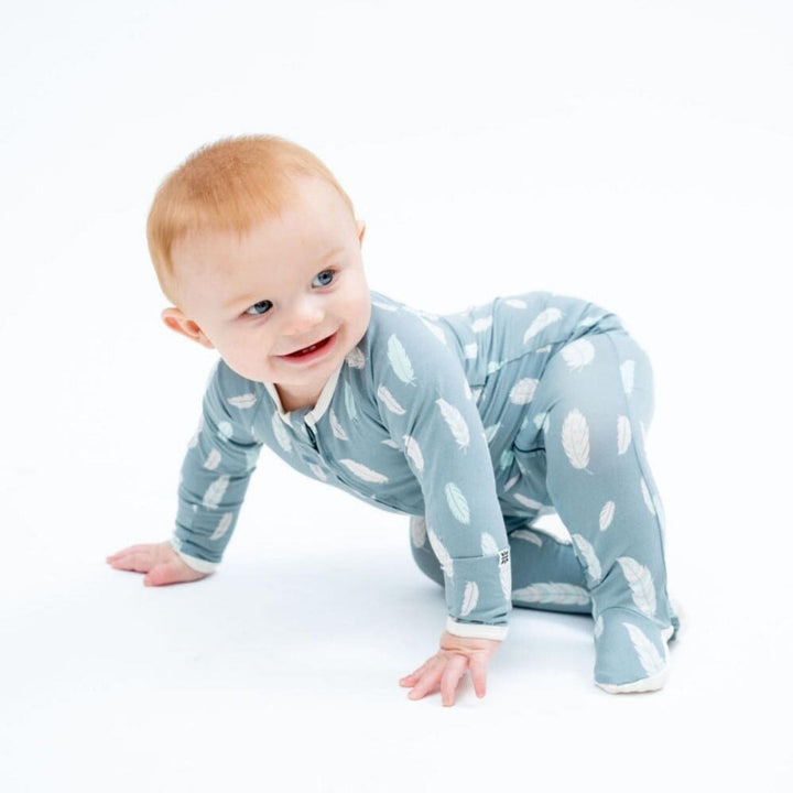 Zipper Footie - Feathers - Newborn - Onesie