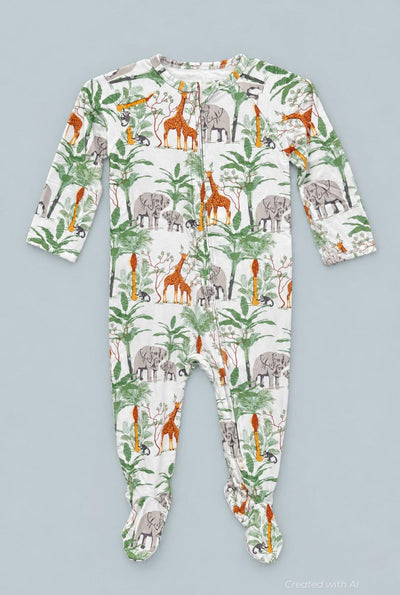 Zipper Footie - George’s Jungle - Pajamas