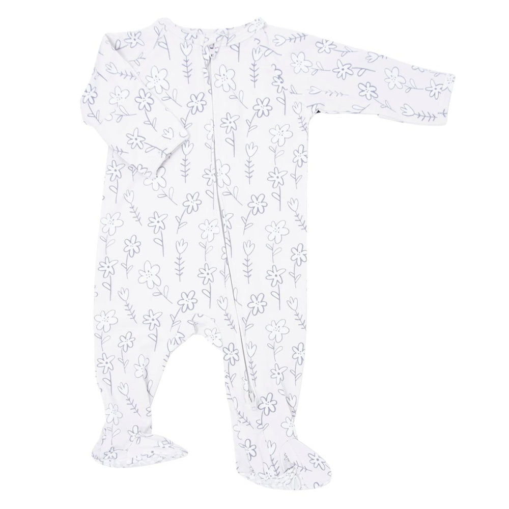 Zipper Footie - Grey Doodle - Onesie
