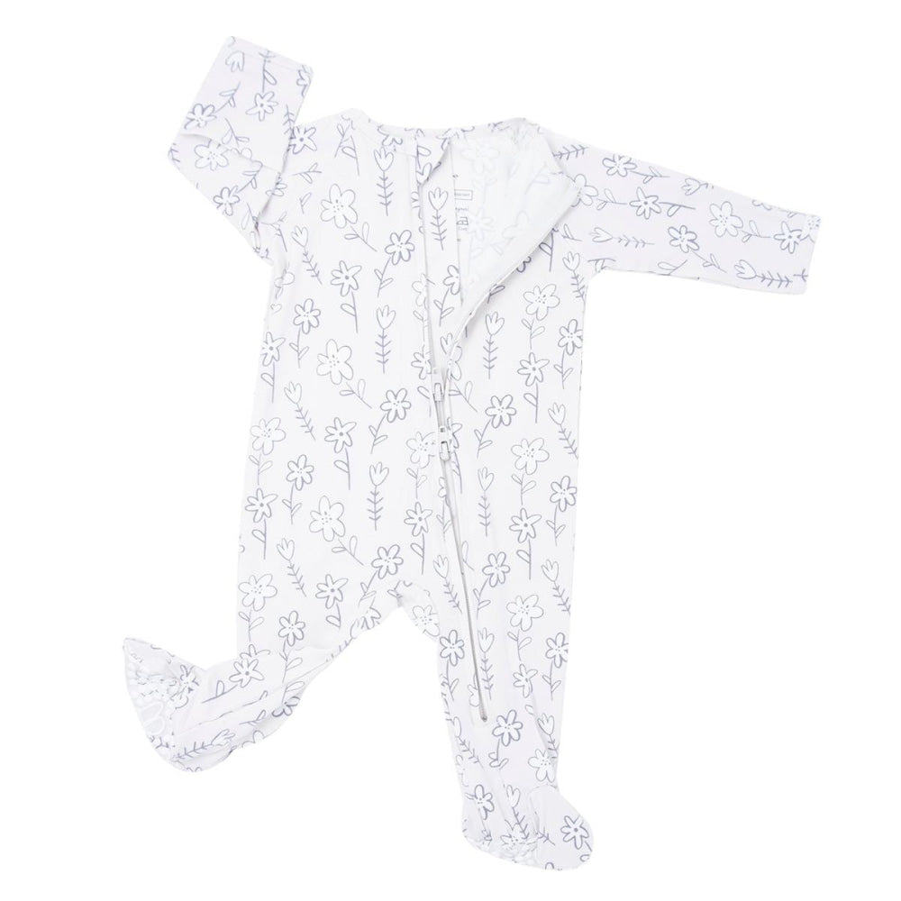 Zipper Footie - Grey Doodle - Onesie