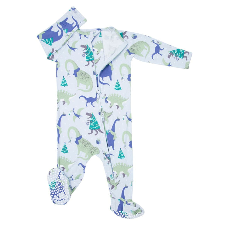 Zipper Footie - Holiday Dinos - Onesie