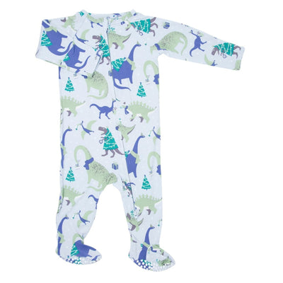 Zipper Footie - Holiday Dinos - Onesie